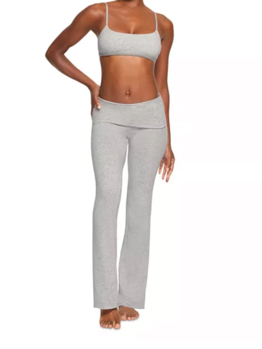 SKIMS Cotton Jersey Foldover Waist Pants